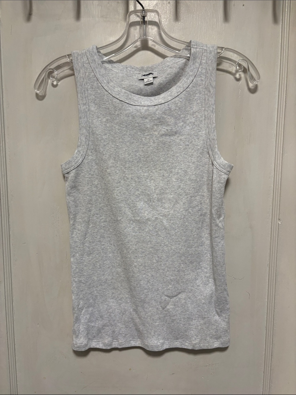 J. Crew Factory White Ribbed Crewneck Tank Medium CH439
